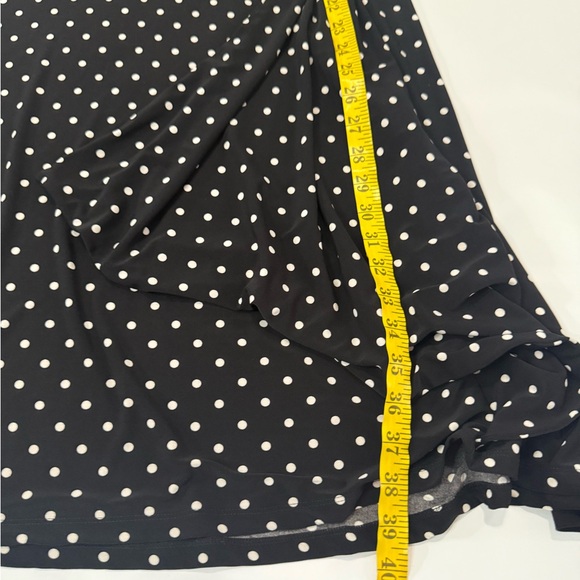 Ralph Lauren Elegant Black Polka Dot Faux Wrap Style Dress in size 14 - Picture 6 of 11